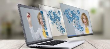 Portàtil obert per il·lustrar les eines digitals didàctiques durant la quarantena