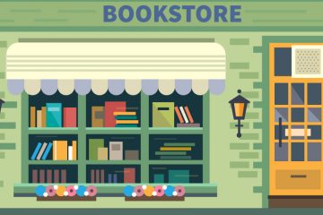 Dibujo de librería para ilustrar su importancia y la historia de las librerías