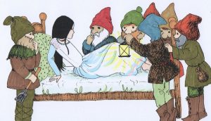 Blancaneus i els 7 nans com a exemple dels germans Grimm 