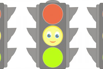 Tres semáforos con emociones según el color para Técnica del semáforo