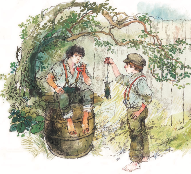 Ilustración del libro Tom Sawyer por Victor Ambrus
