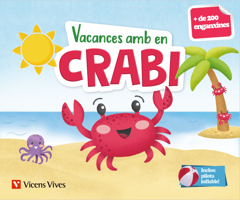 Portada de Vacances amb en Crabi materials divertits per repassar a les vacances