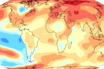 bola del món amb mapa de calor per any més calurós