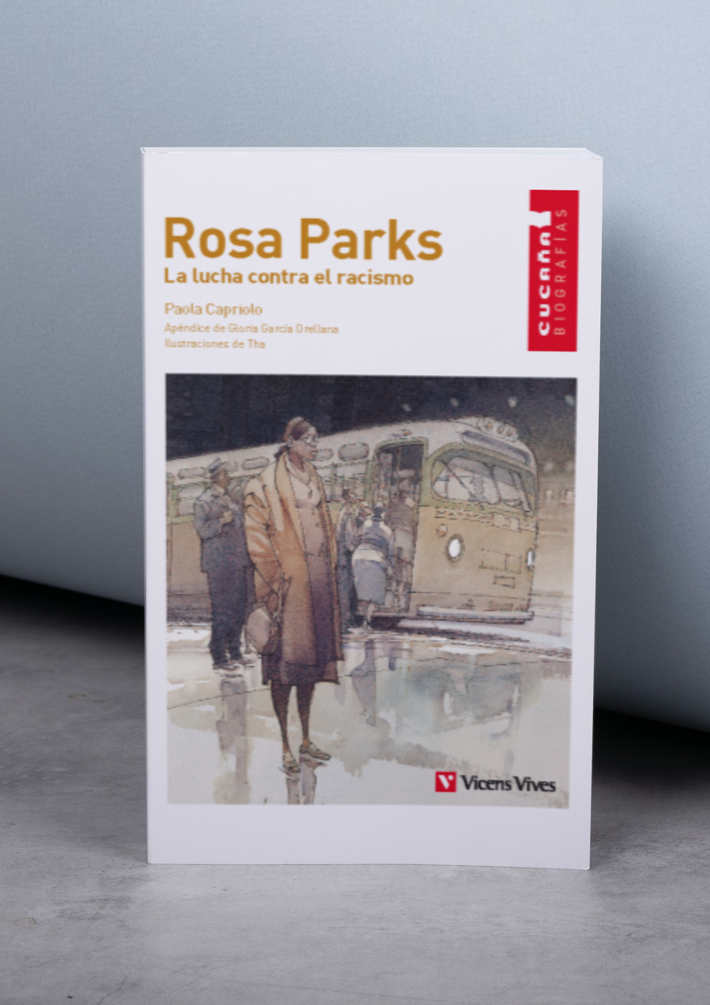 Mock up libro Rosa Parks. La lucha contra el racismo de Vicens Vives 