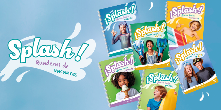 Portadas de los cuadernos ¡Splash! de Vicens Vives para diferentes cursos de Primaria